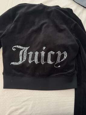 Juicy Couture Women's OG 
 Bling Velour Tracksuit Set Black Size S
